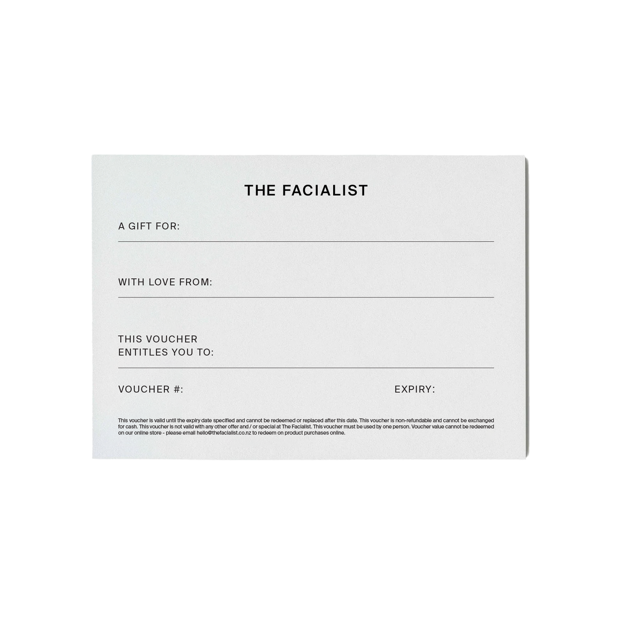 The Facialist gift card