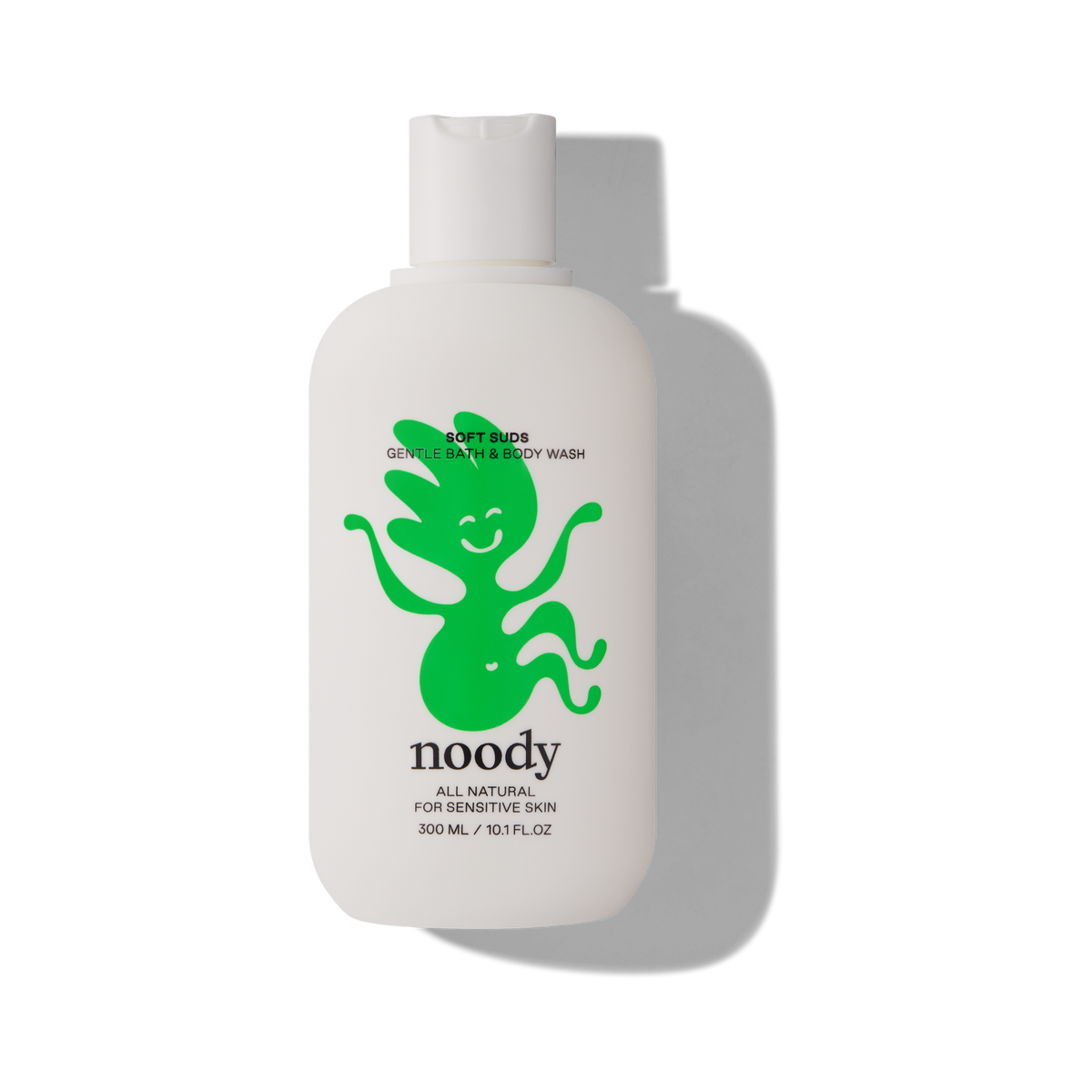Noody Soft Suds bottle, lying flat